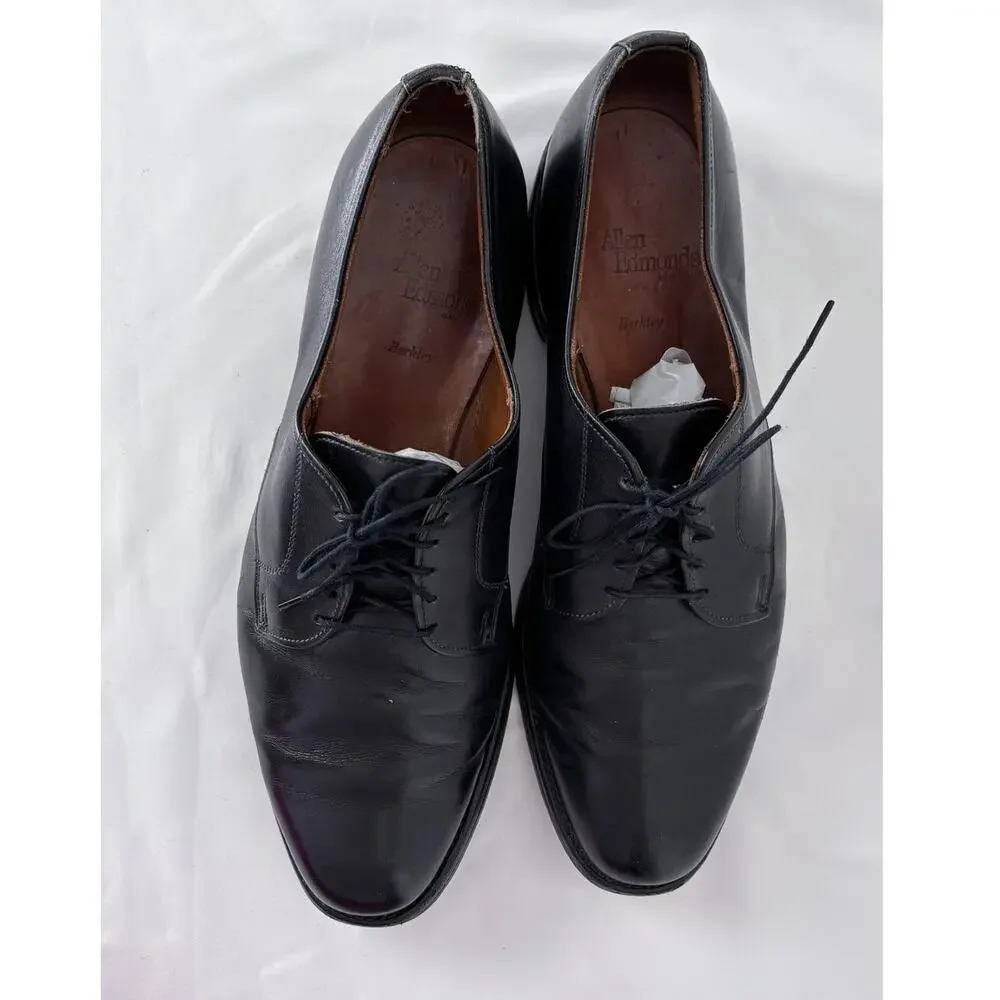 Allen Edmonds Bristol Black Leather Plain Toe Derby Dress Shoes Mens Size 12